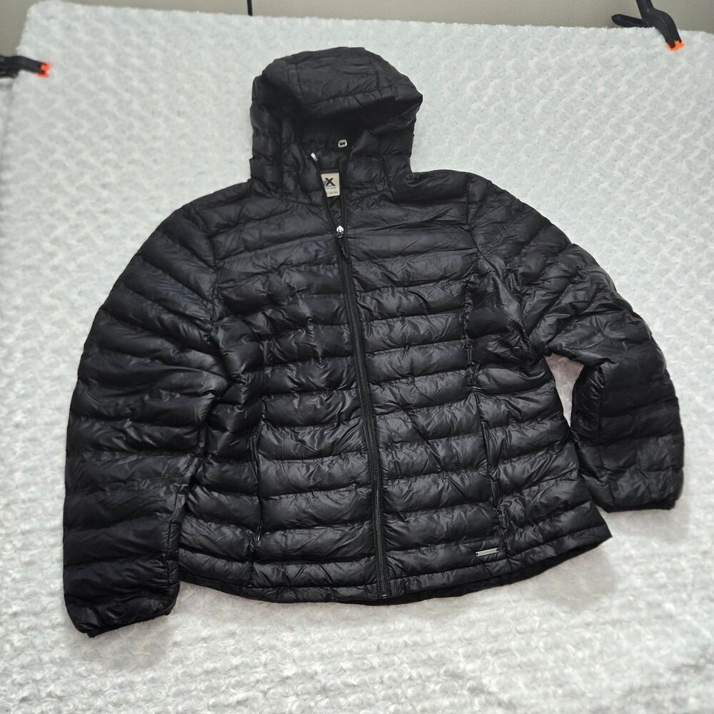 Zero Xposur Jacket Womens 2XL Black Long Sleeve Full Zip Quilted Shell: Hooded